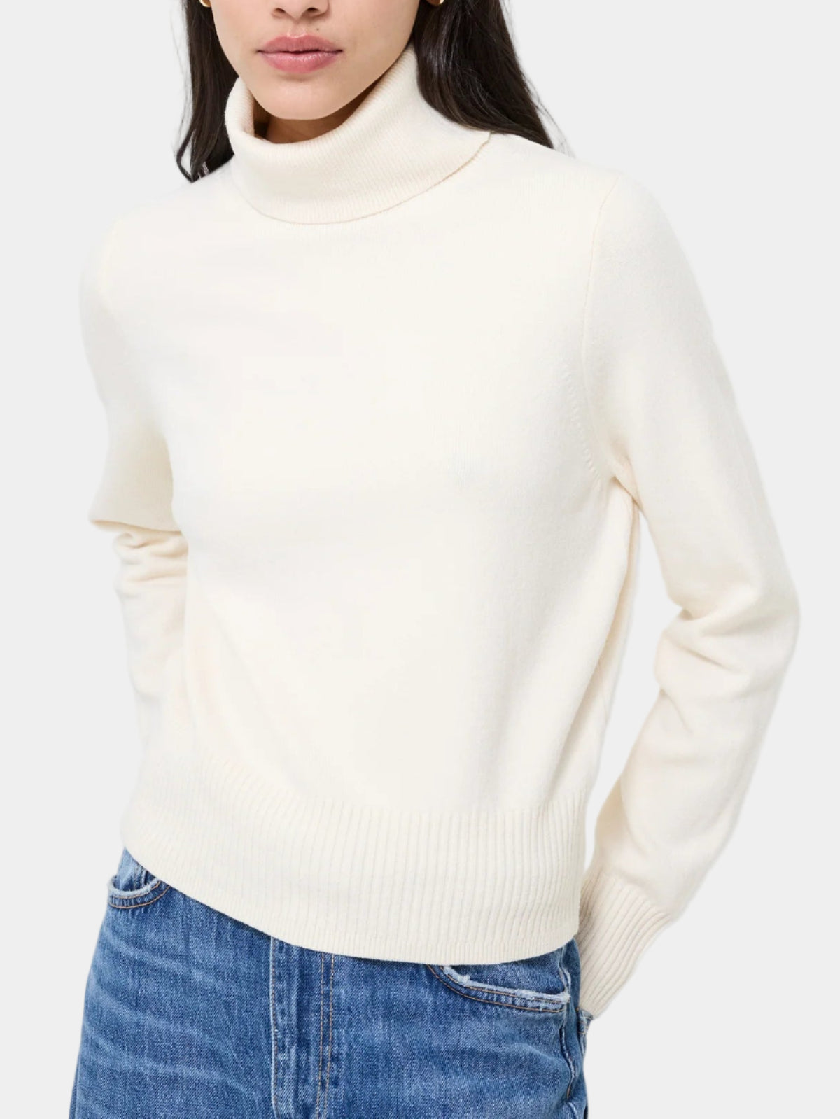 French Connection Babysoft Turtleneck Sweater in Porcelain Cream
