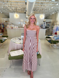 Mae Strapless Striped Mini Dress