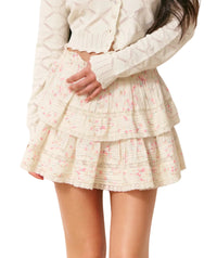 Love Shack Fancy Ruffle Mini Skirt in Magnolia