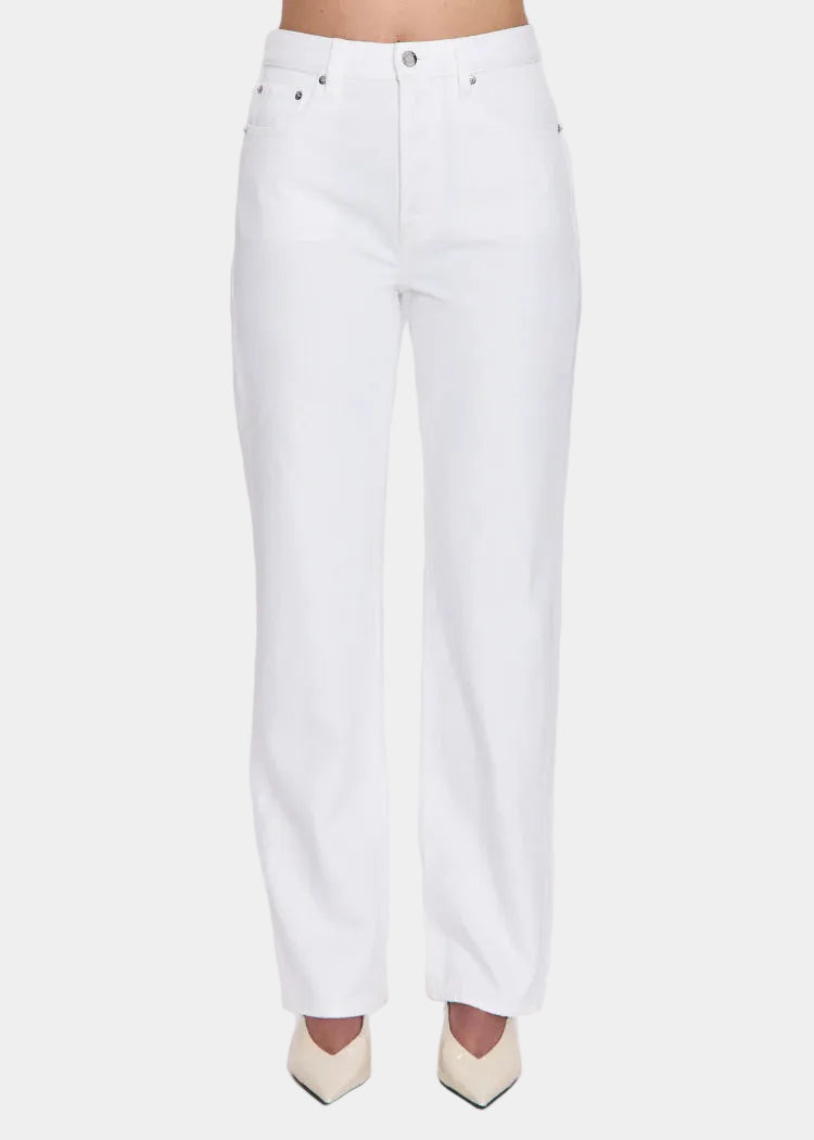 Pistola Cassie Super High Rise Straight Jeans in Paper White