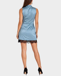 Irene Satin Lace Mini Dress