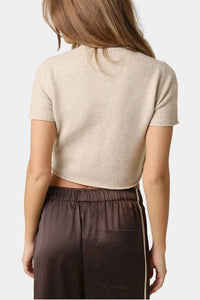 Romy Knit Cropped Sweater in Light Mocha
