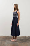 Moon River Square Neck Midi Dress