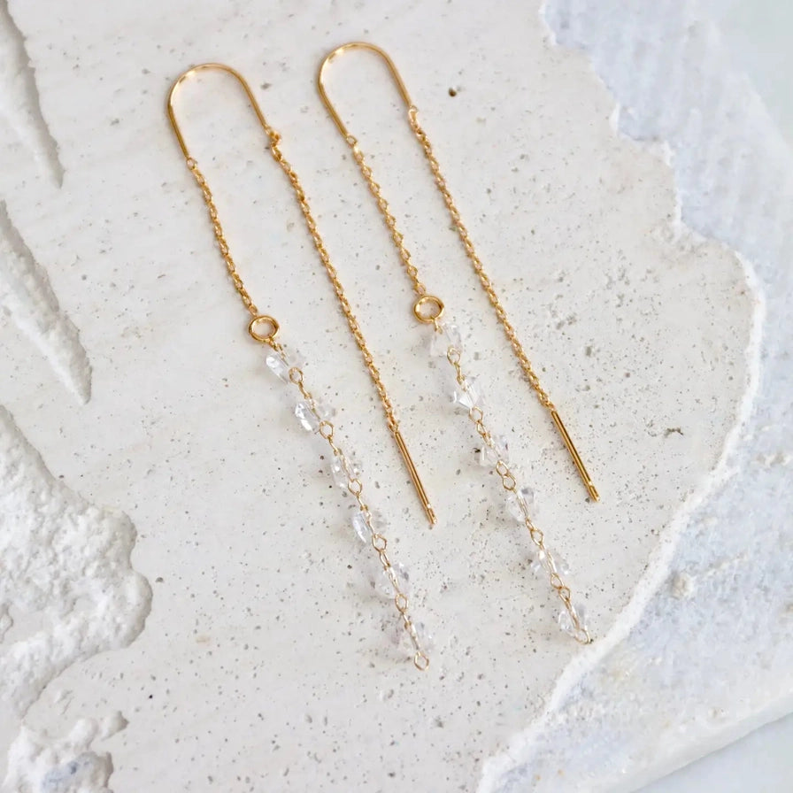 Mesa Blue Crystal Threader Earrings
