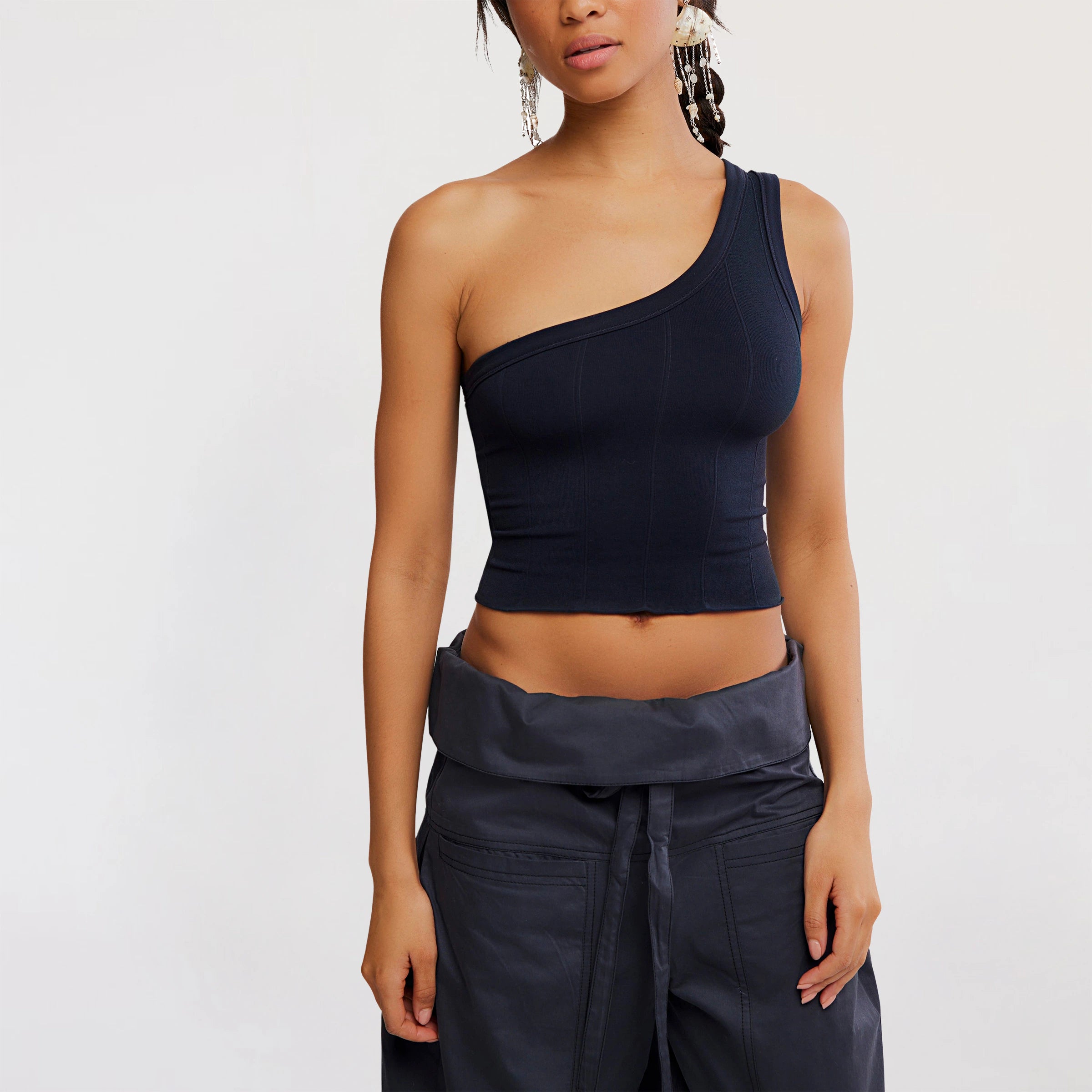 Free People So Soft Asymmetrical Cami in Black