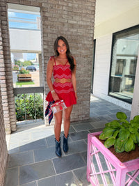 Lila Ruffle Skort Set in Red
