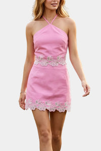 Hadley Embroidered Halter Top & Mini Skort Set