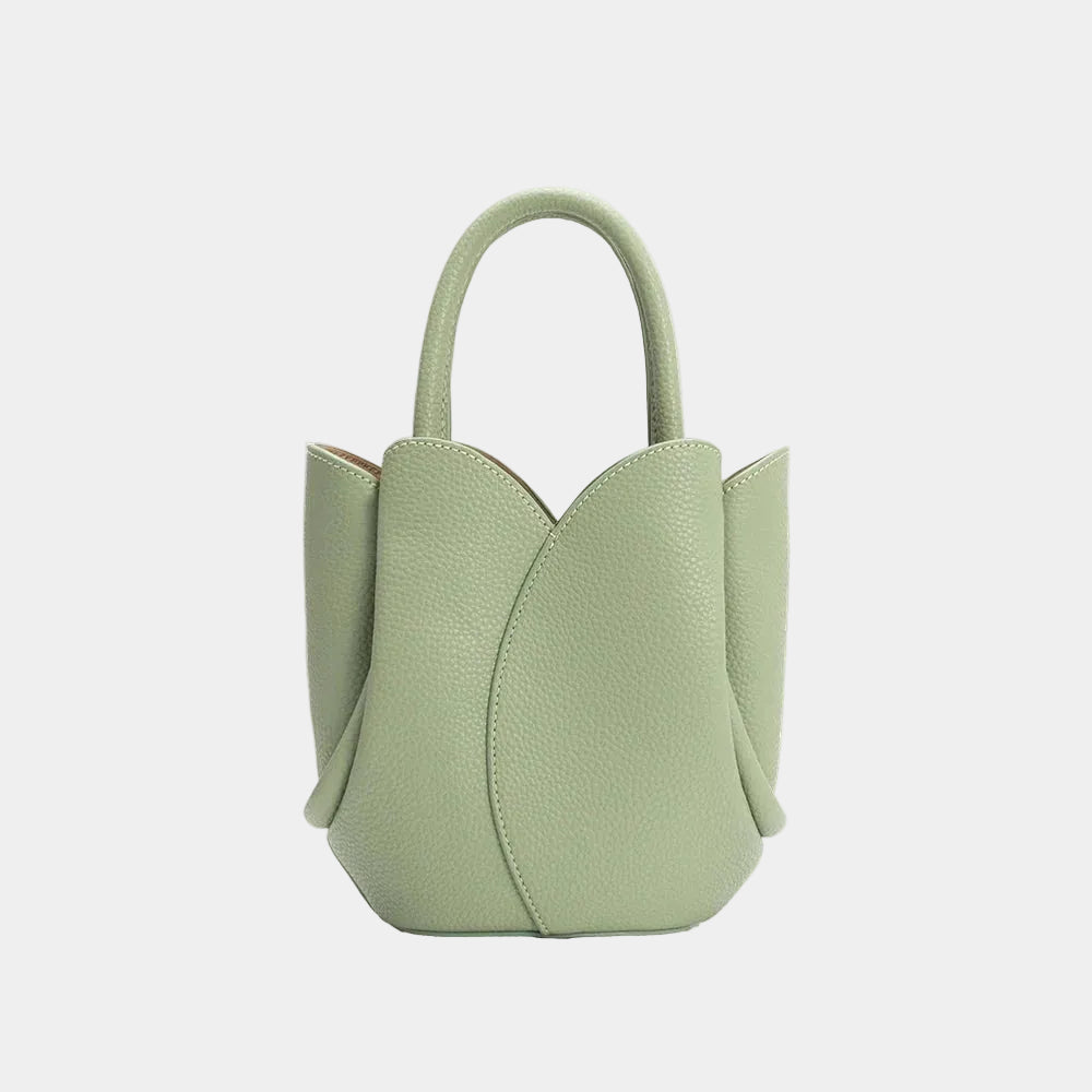 Melie Bianco Tulip Mini Sage Leather Handle Bag
