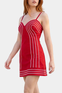 Maddox Embroidered Detail Mini Dress