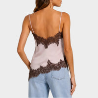 Ava Lace Trim Satin Camisole