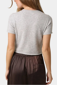 Romy Knit Cropped Sweater in Heather Grey