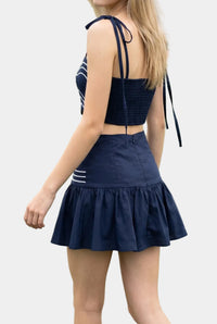 Lila Ruffle Skort Set in Navy