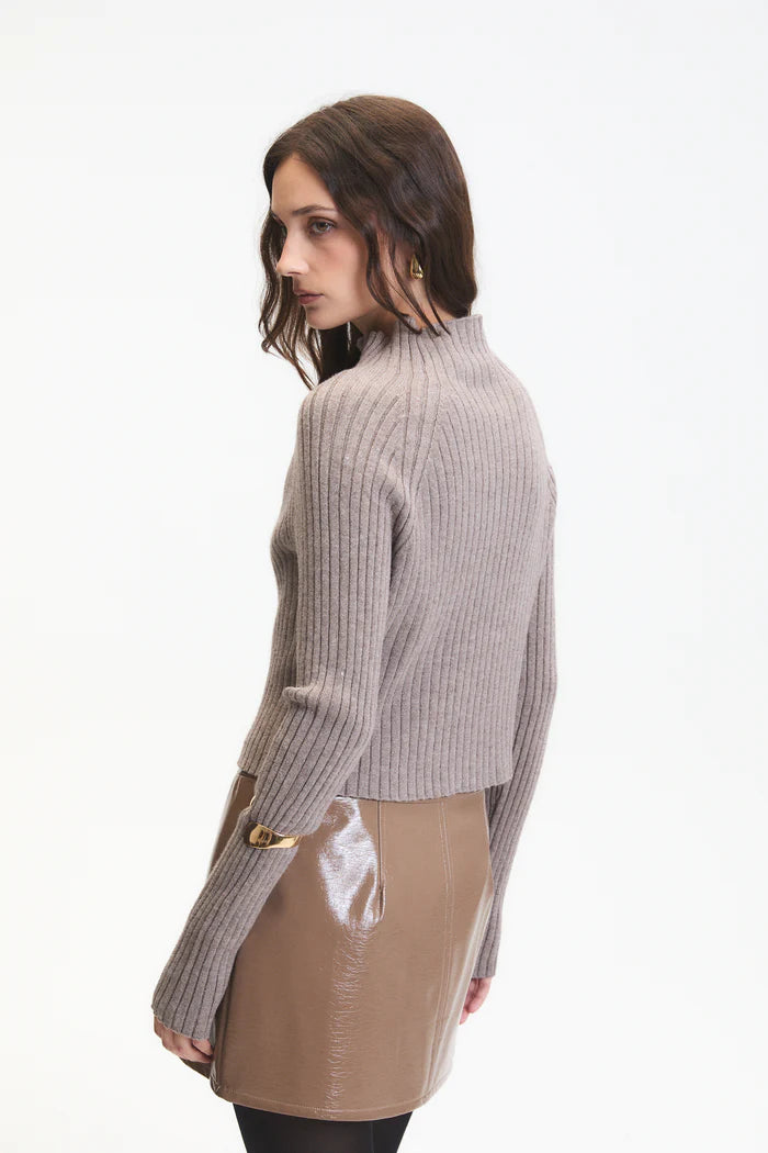 Deluc Randy Crop Sweater in Mink