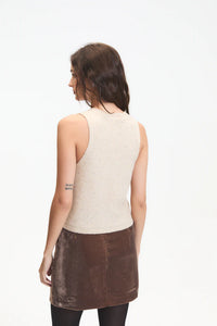 Deluc Angel Sequin Knit Top in Nude
