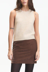 Deluc Angel Sequin Knit Top in Nude