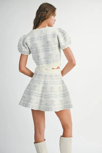 Demi Jacquard Knit Top & Mini Skirt Set