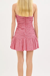 Lora Gingham Tube Mini Dress
