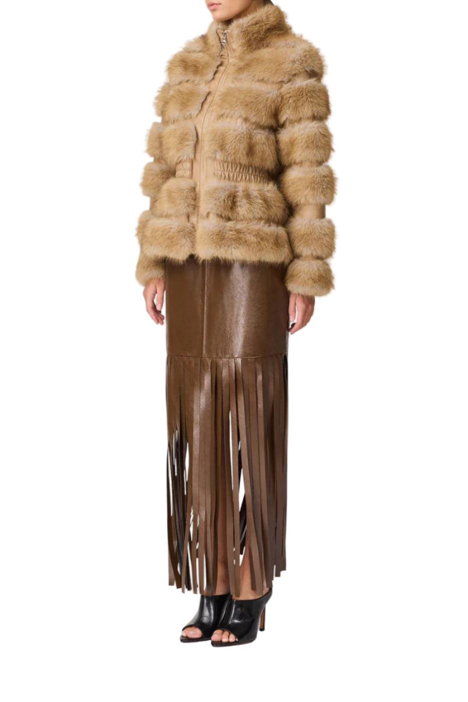 Elliatt Aisling Faux Fur and Leather Jacket