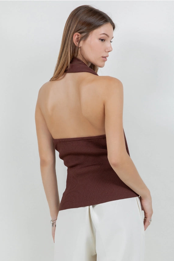Leslie Knit One Shoulder Scarf Top