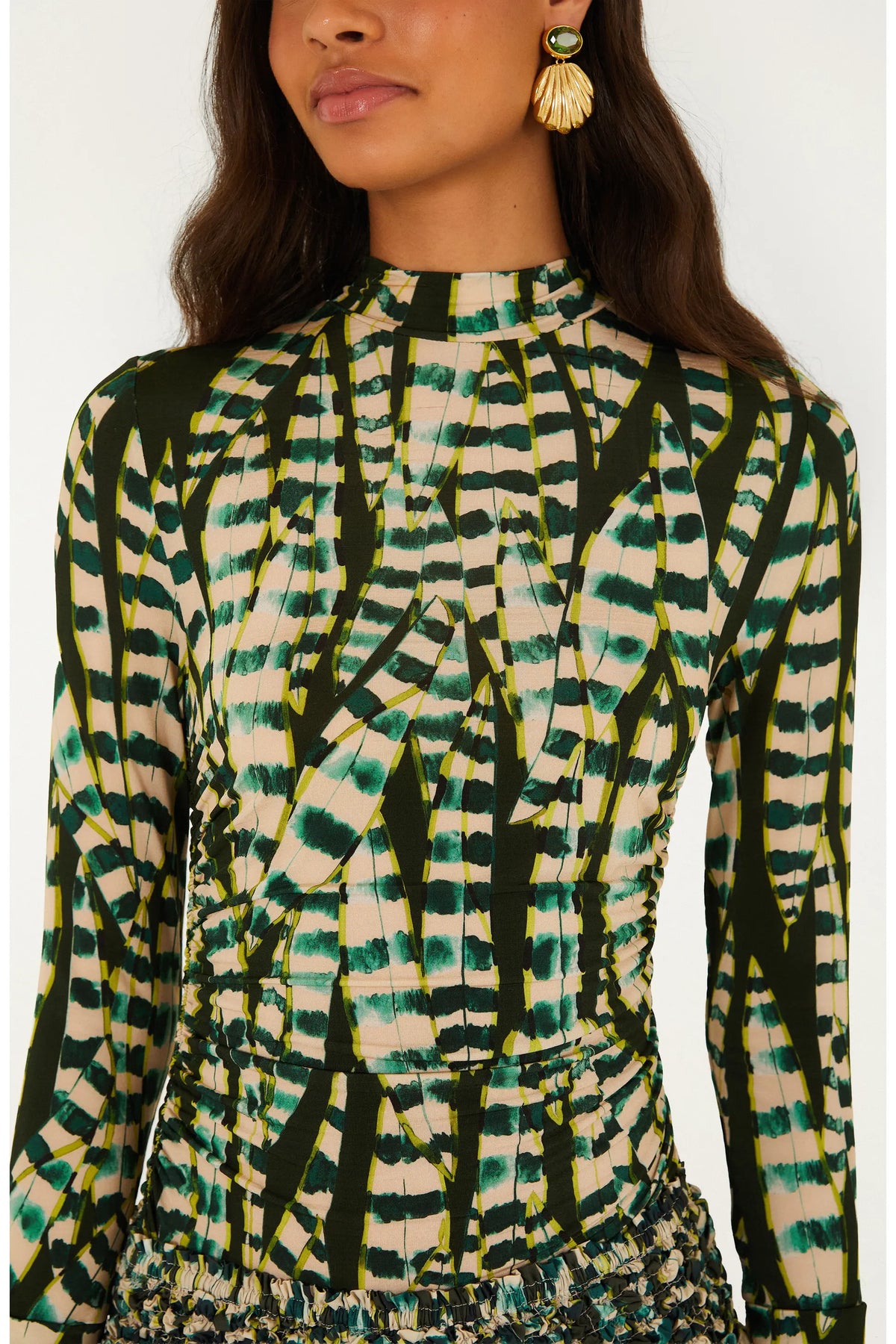 FARM Rio Striped Leaves Blouse