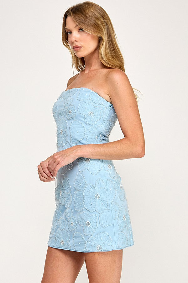 Gigi Floral Embellished Mini Dress