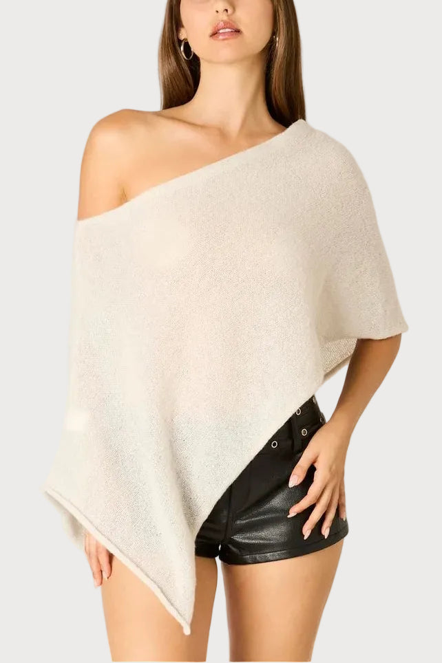Lila Asymmetrical Knit Poncho