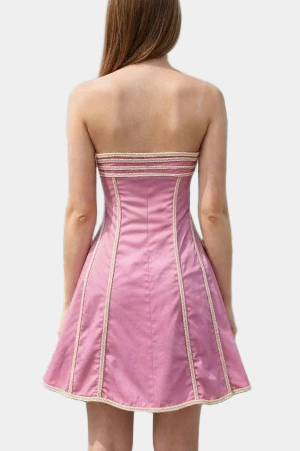Kena Strapless Mini Dress in Pink