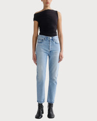 AGOLDE Riley High Rise Straight Crop Jeans in Stream