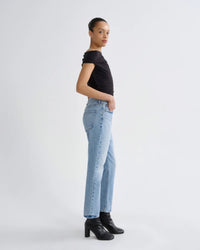 AGOLDE Riley High Rise Straight Crop Jeans in Stream