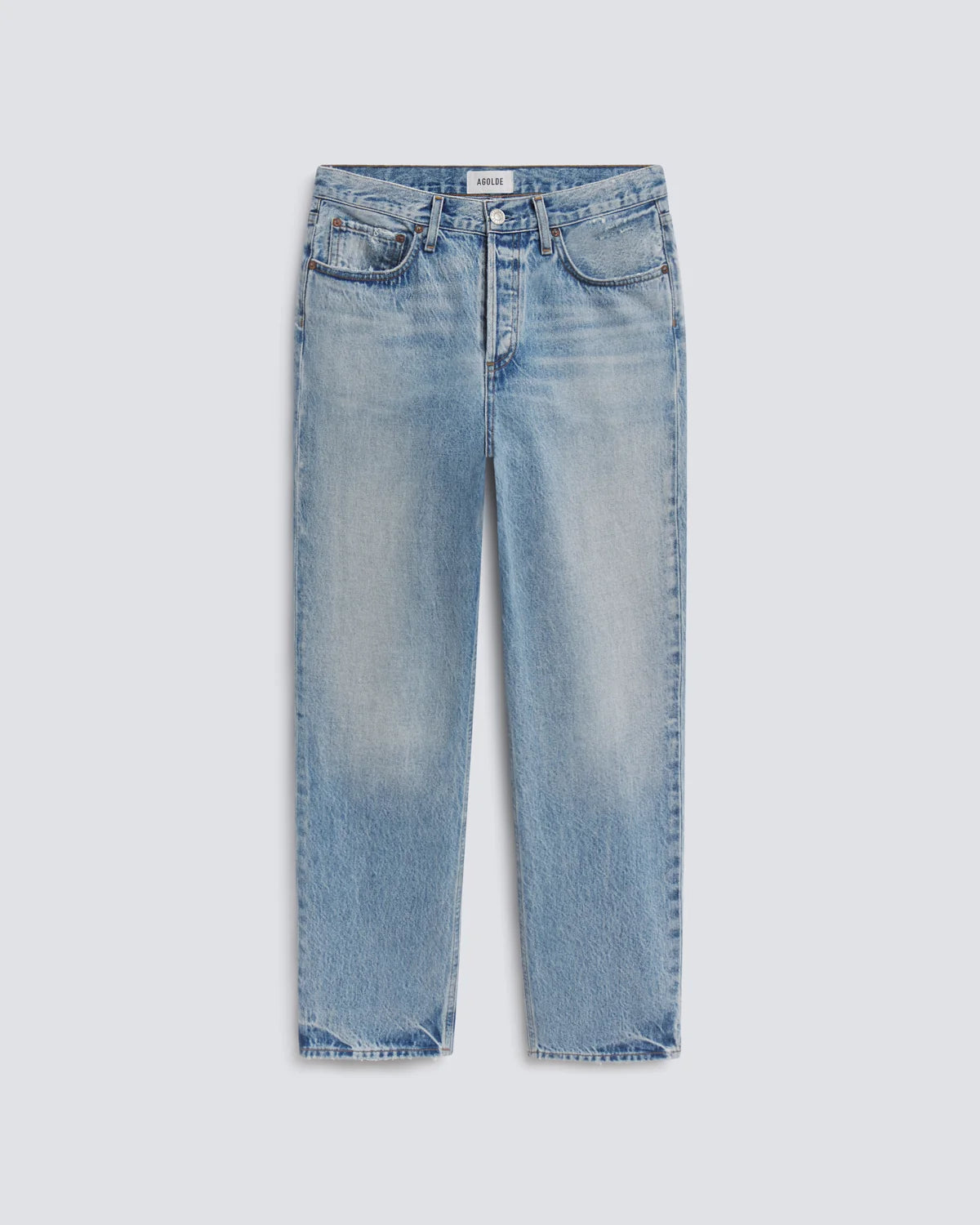 AGOLDE Romney Jeans  Mid Rise Straight Leg Jeans in Stream
