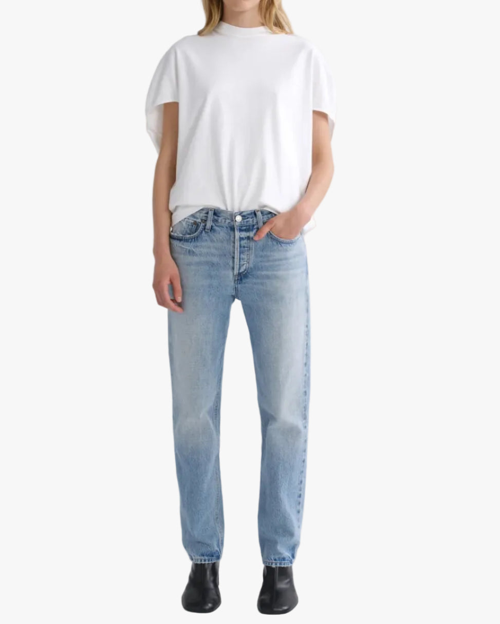 AGOLDE Romney Jeans  Mid Rise Straight Leg Jeans in Stream