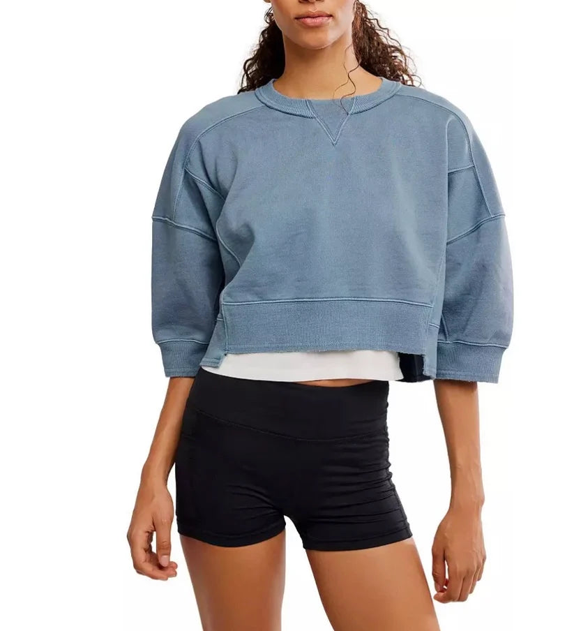 FP Movement Intercept Short Sleeve Pullover in Blue Ash