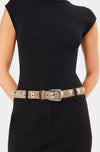 Billini Bailey Belt in Fawn Suede-Silver