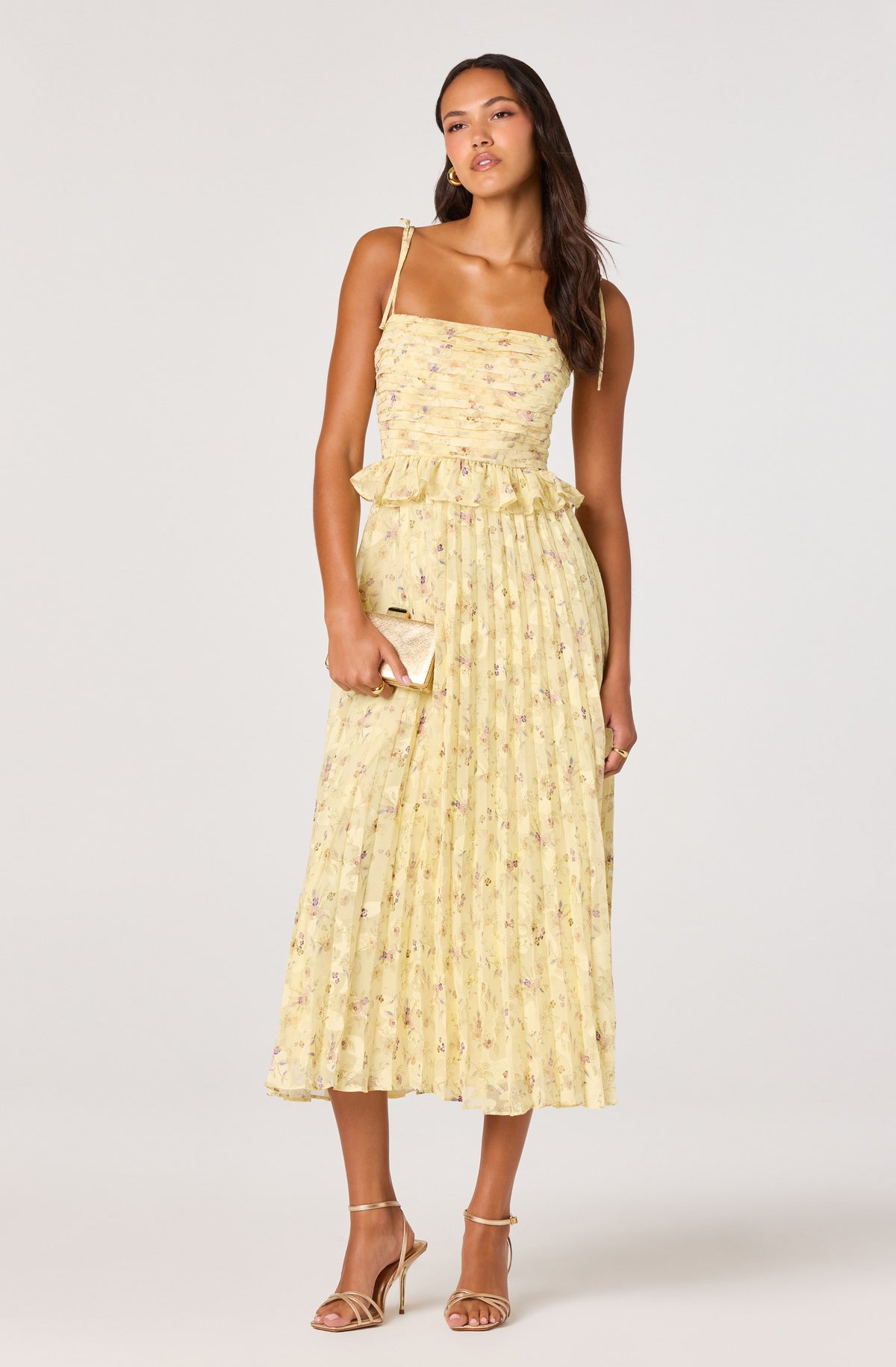ASTR The Label Emerys Pleated Midi Dress