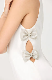 ASTR The Label Kinsey Satin Bow Mini Dress