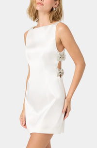 ASTR The Label Kinsey Satin Bow Mini Dress