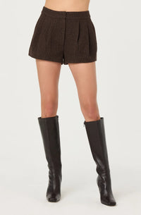 ASTR The Label Sorine Shorts in Brown Plaid