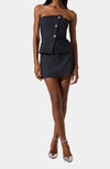 ASTR The Label Moina Tweed Strapless Top and Mini Skirt Set