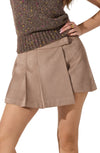 ASTR The Label Theodora Pleated Faux Suede Skirt