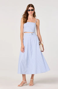 ASTR The Label Azzura Striped Top & Midi Skirt Set