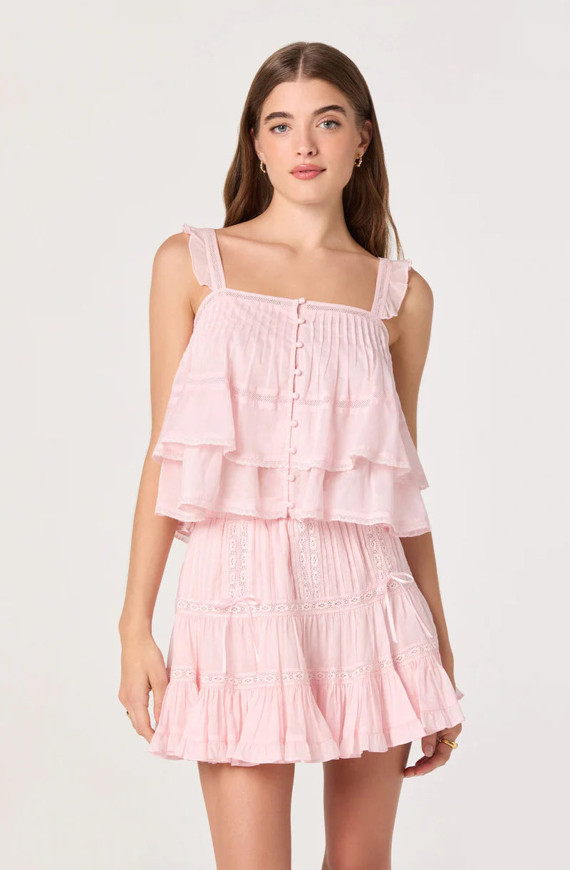 ASTR The Label Delia Top & Mini Skirt Set