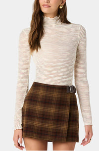 ASTR The Label Kyra Sheer Mock Neck Top