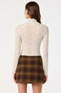 ASTR The Label Kyra Sheer Mock Neck Top