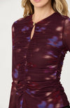 ASTR The Label Yasmine Top in Dark Plum Multi
