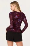 ASTR The Label Yasmine Top in Dark Plum Multi