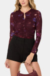 ASTR The Label Yasmine Top in Dark Plum Multi