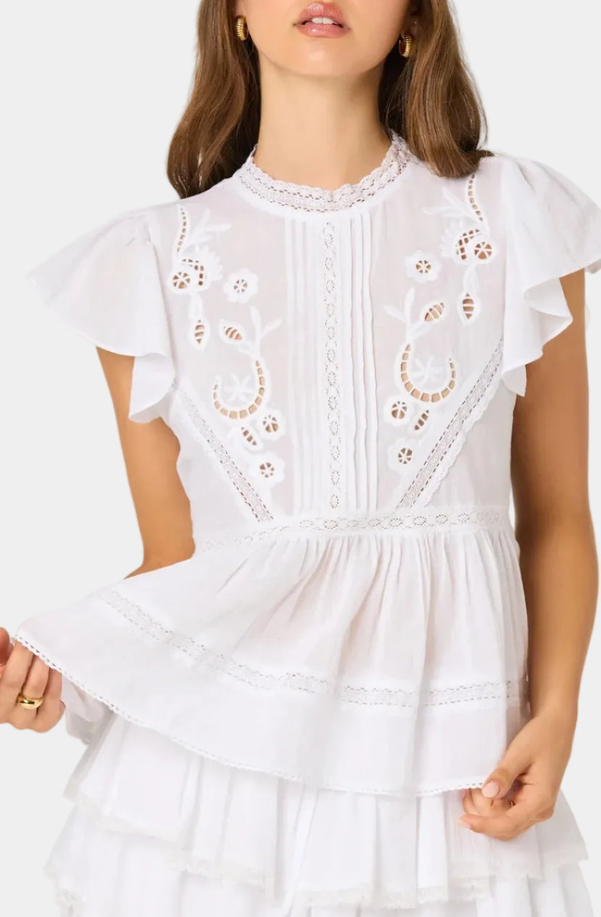 ASTR The Label Jenny Eyelet Top