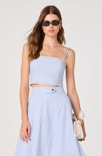 ASTR The Label Azzura Striped Top & Midi Skirt Set