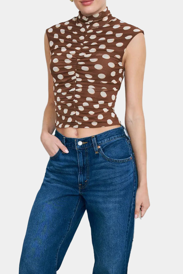 AFRM Jolie Top in Chocolate Halo Dot