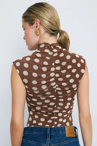 AFRM Jolie Top in Chocolate Halo Dot